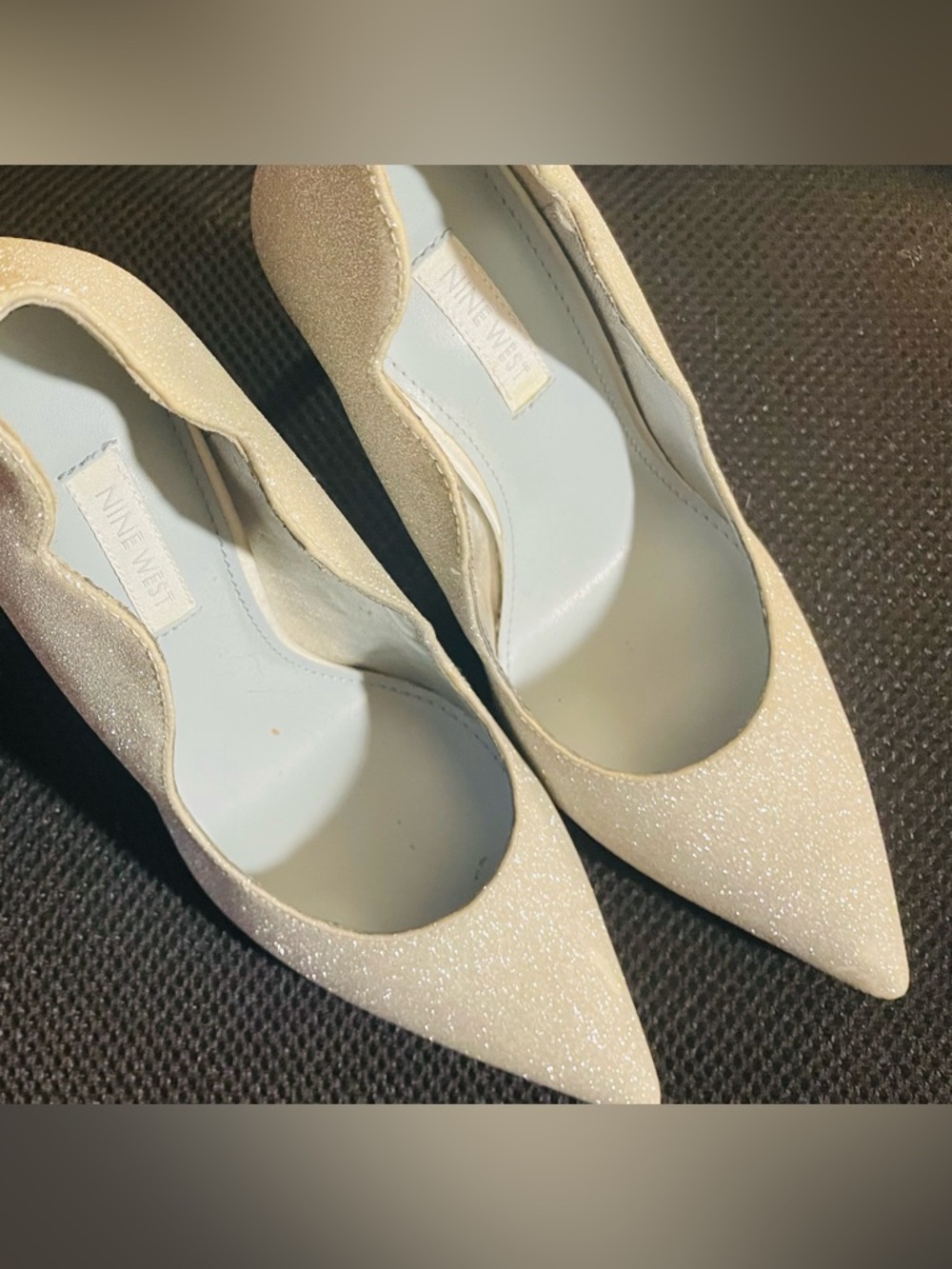 Nine West Sparkle Cream Pointed-Toe Pumps - Picture 2 of 7
